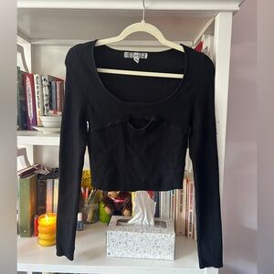 Urban Outfitters Size M Ribbed Long Sleeve with Keyhole Citout